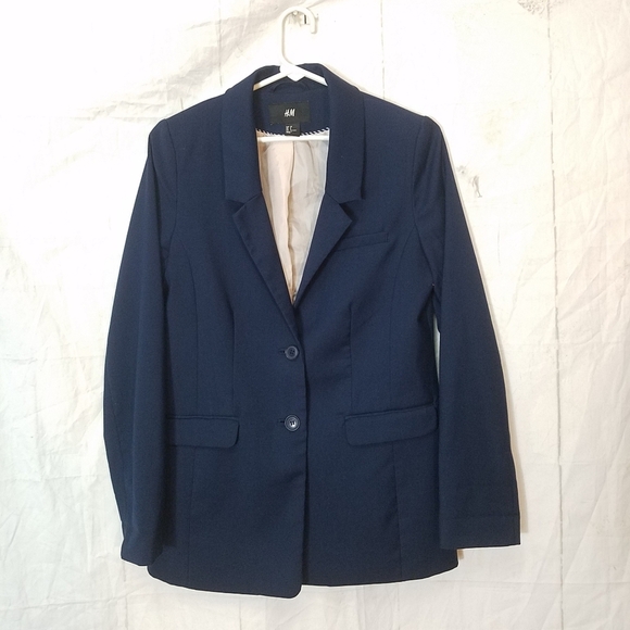 H & M  blue two button blazer - Picture 1 of 7